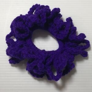 NWT Purple Handmade Crocheted Hair Scrunchie by Dawny